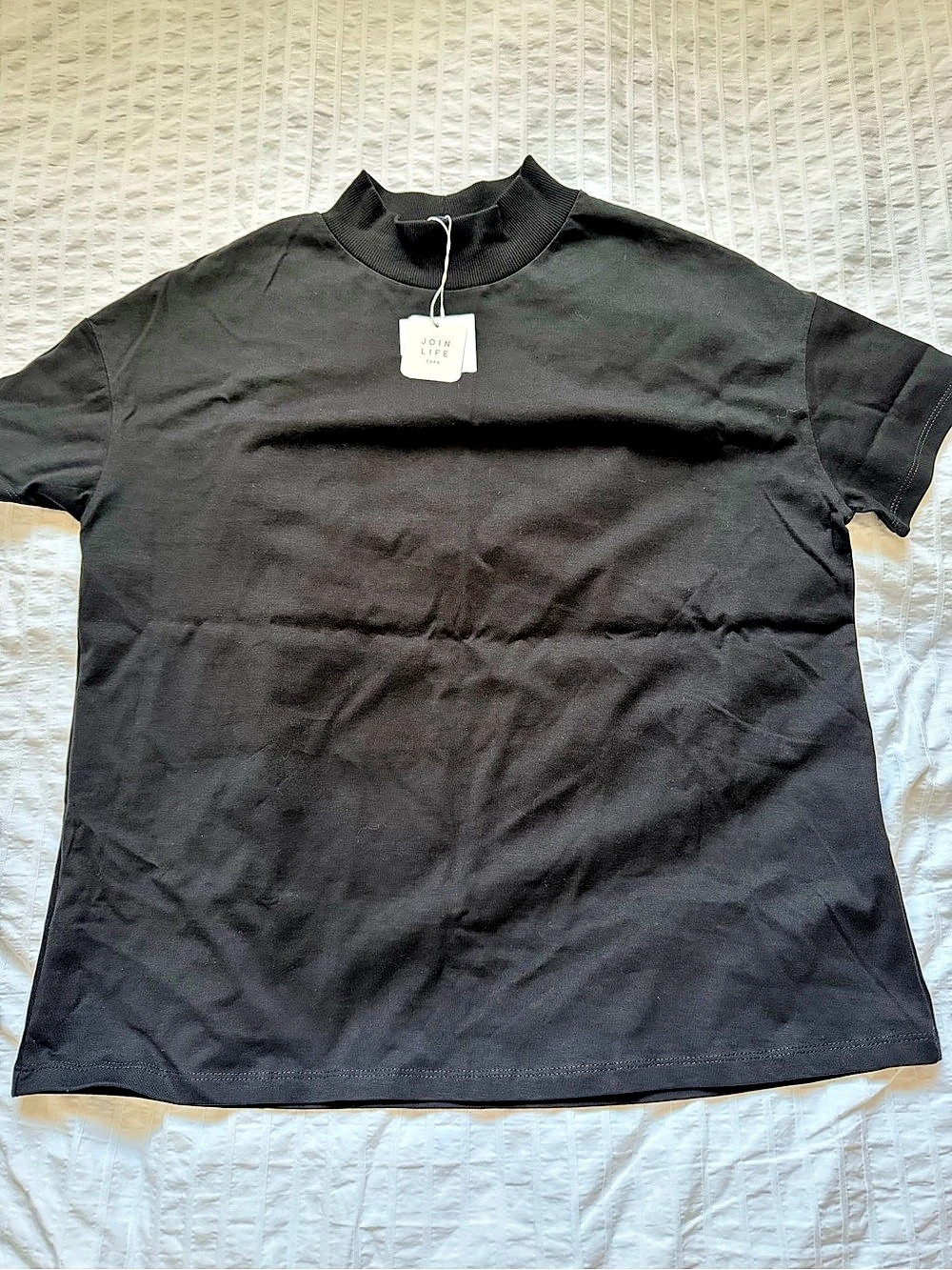 Zara Mock Neck Top Black Size Small NWT